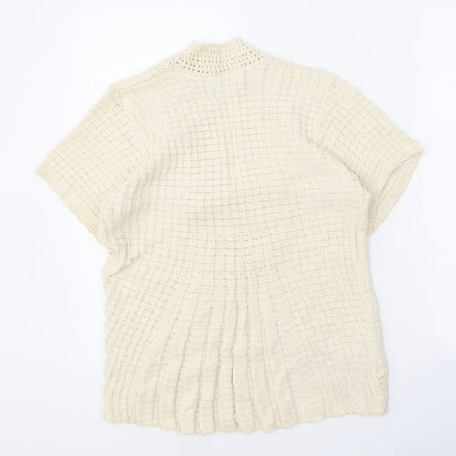 Pure & Natural Womens Beige V-Neck Cotton Cardigan Jumper Size M