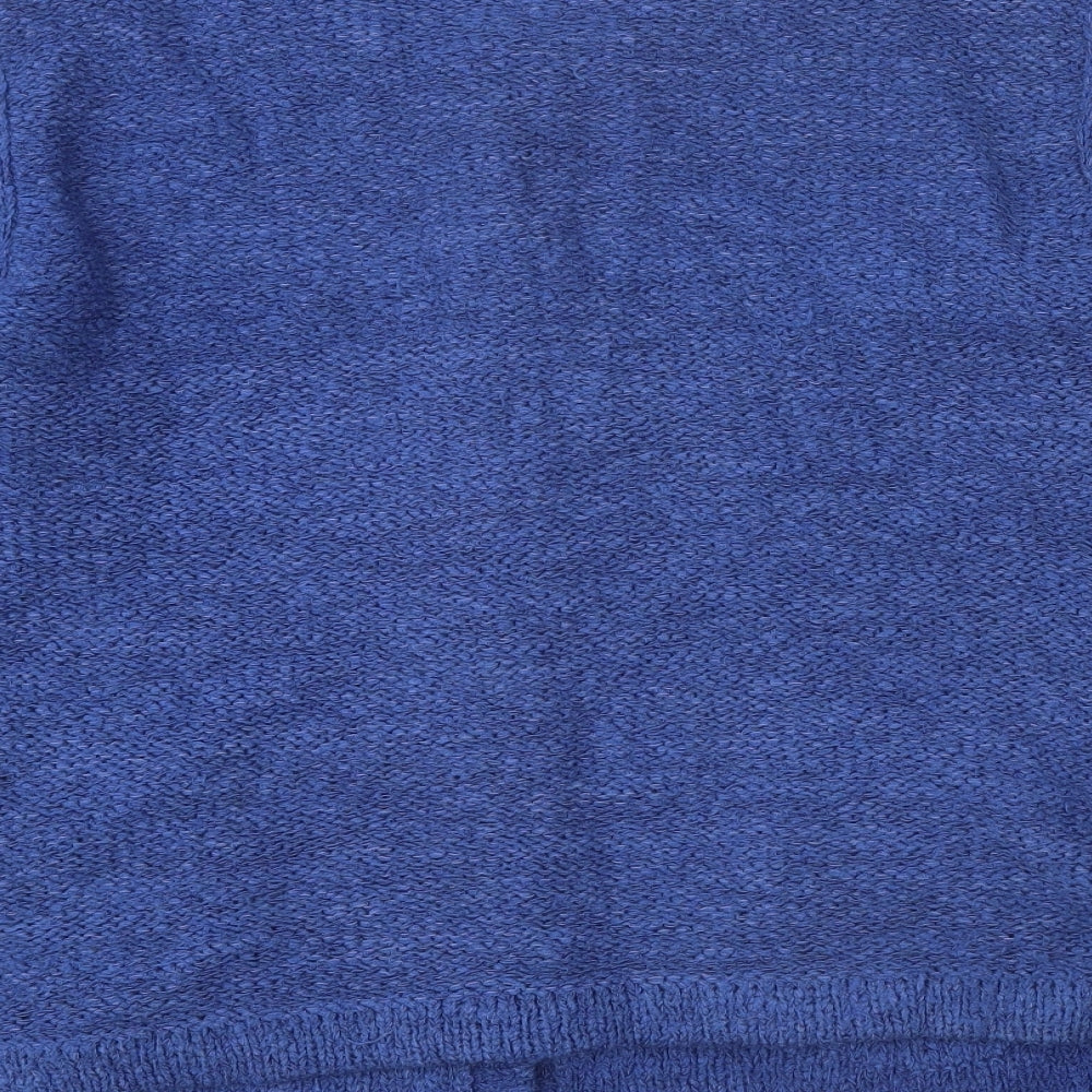 Per Una Womens Blue Roll Neck Acrylic Cardigan Jumper Size L