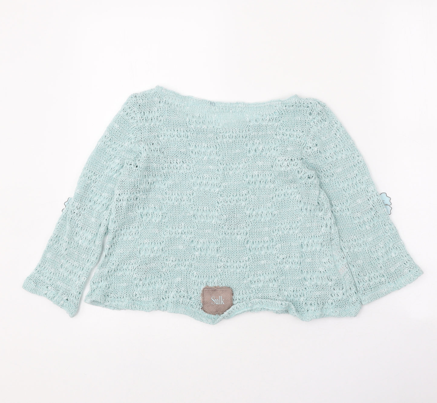 Sulk Girls Blue Boat Neck Viscose Pullover Jumper Size 12 Years Pullover