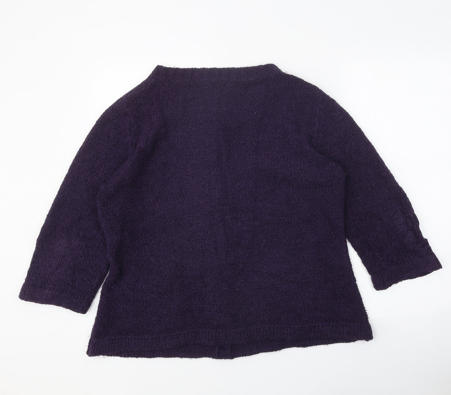 Per Una Womens Purple Roll Neck Acrylic Cardigan Jumper Size L