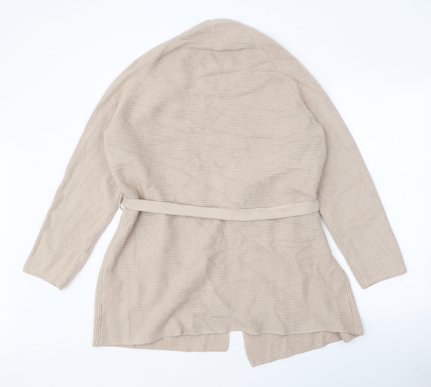 Zara Womens Beige V-Neck Viscose Cardigan Jumper Size L
