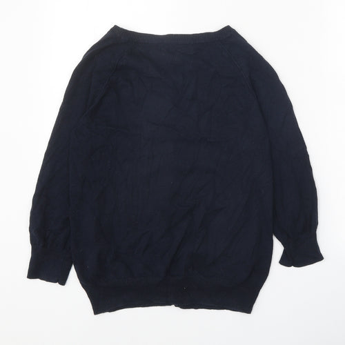 Red Herring Womens Blue V-Neck 100% Cotton Cardigan Jumper Size 10