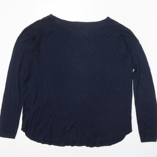 T.R. Pern Womens Blue Boat Neck Acrylic Pullover Jumper Size XS