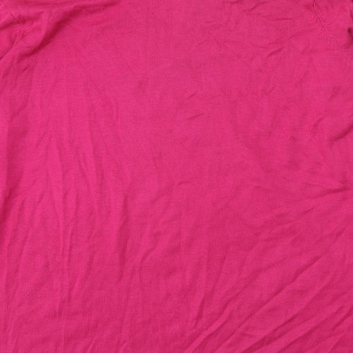 Agenda Womens Pink V-Neck Acrylic Pullover Jumper Size 12
