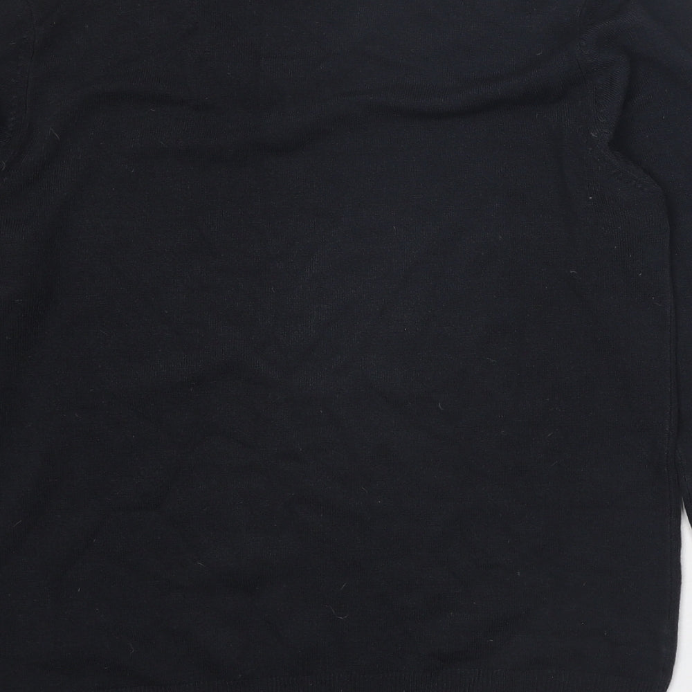 Marks and Spencer Mens Black V-Neck Acrylic Pullover Jumper Size S