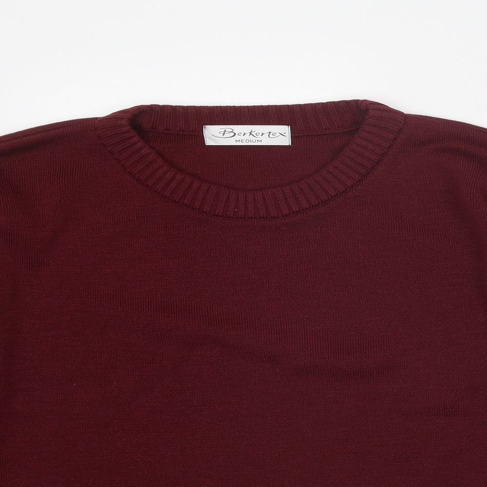 Berkertex Mens Red Round Neck Acrylic Pullover Jumper Size M