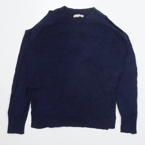 Maison de Nimes Womens Blue Round Neck 100% Cotton Pullover Jumper Size S