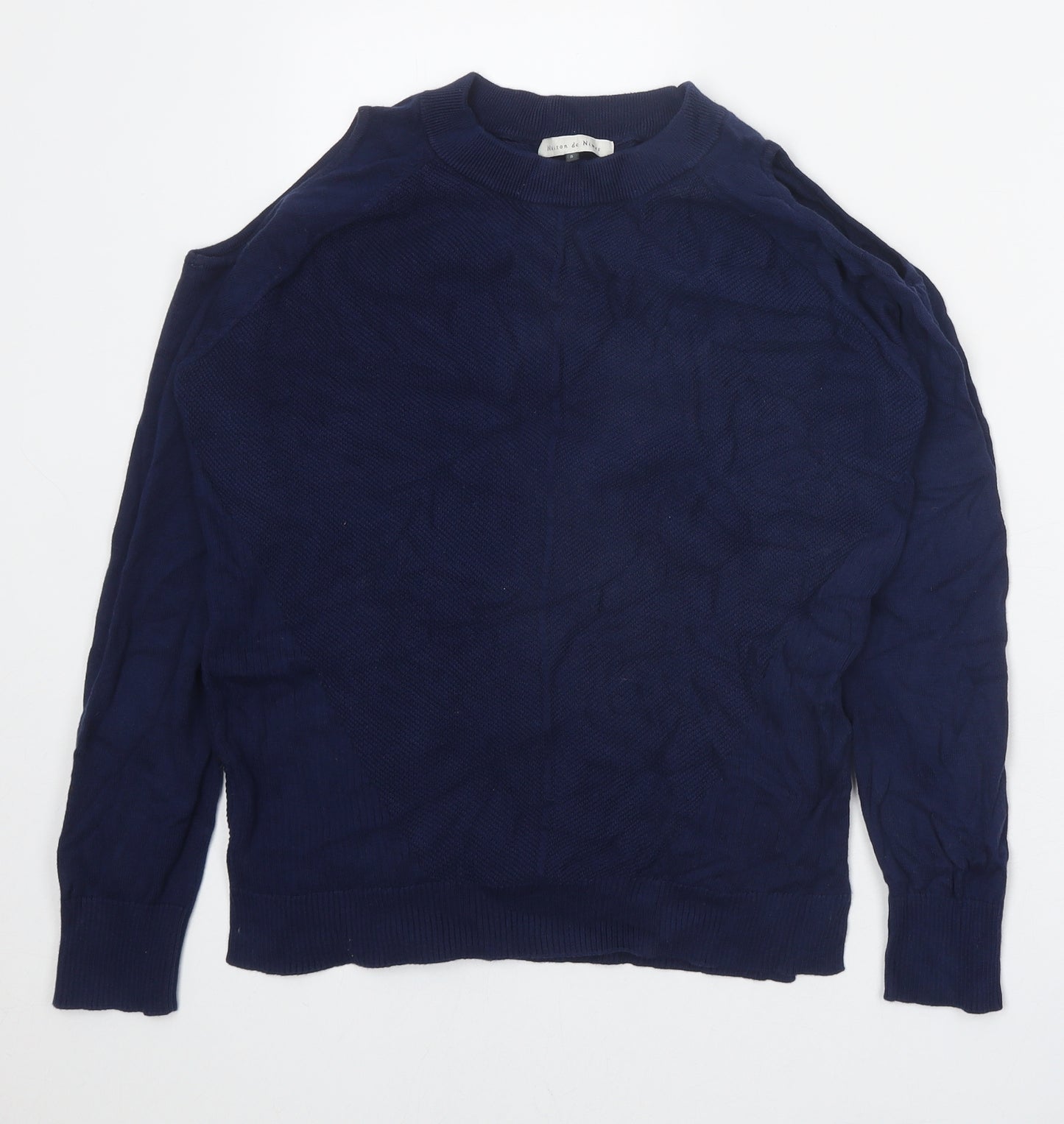 Maison de Nimes Womens Blue Round Neck 100% Cotton Pullover Jumper Size S
