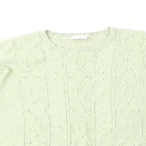 Country Casuals Womens Green Round Neck Acrylic Pullover Jumper Size M