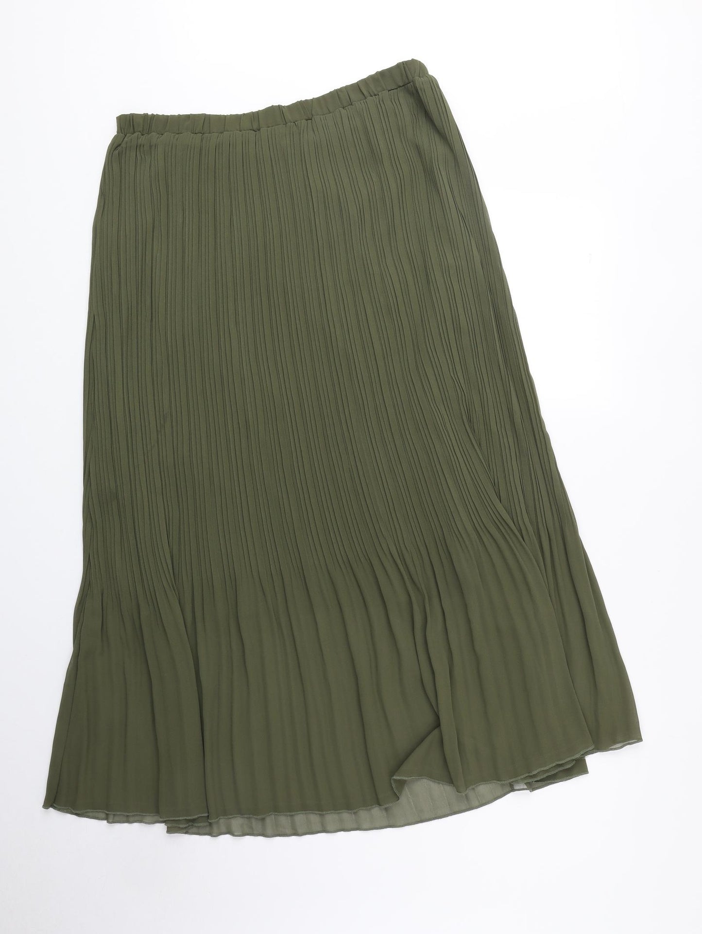 New Look Womens Green Polyester Pleated Skirt Size 14