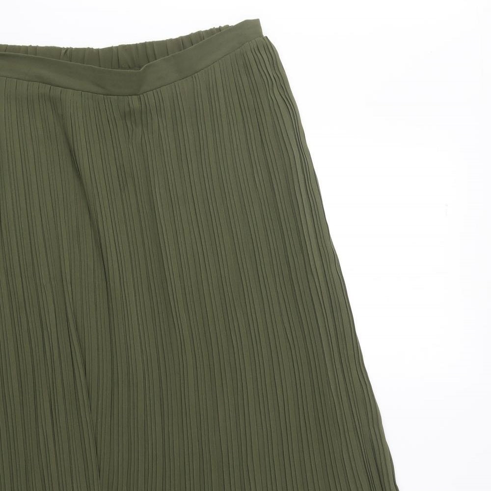 New Look Womens Green Polyester Pleated Skirt Size 14