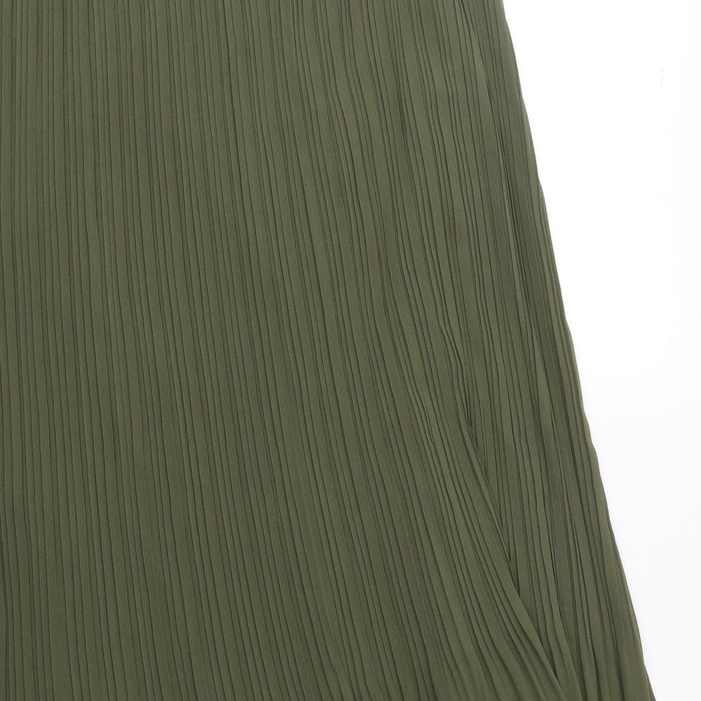New Look Womens Green Polyester Pleated Skirt Size 14
