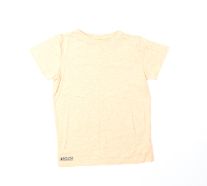 NEXT Boys Orange Cotton Basic T-Shirt Size 8 Years Round Neck Pullover