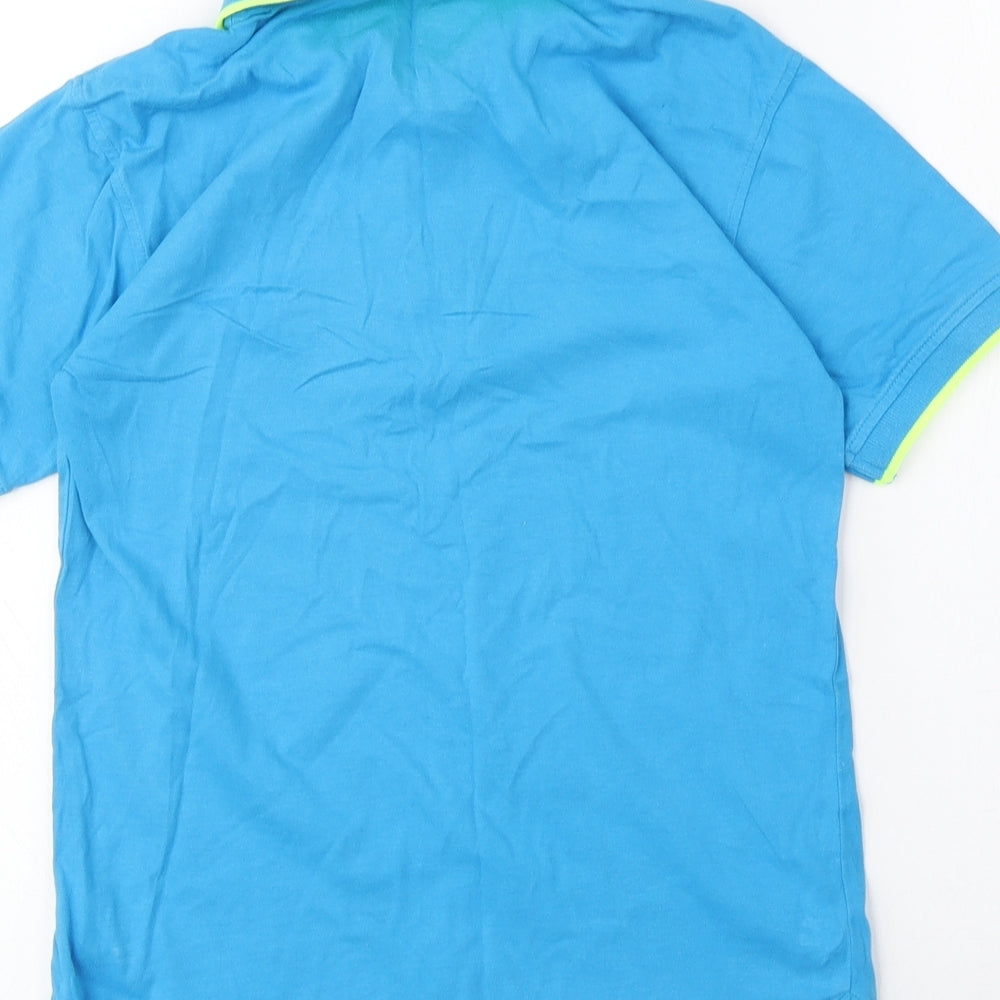 Blue Zoo Boys Blue 100% Cotton Basic Polo Size 9-10 Years Collared Pullover