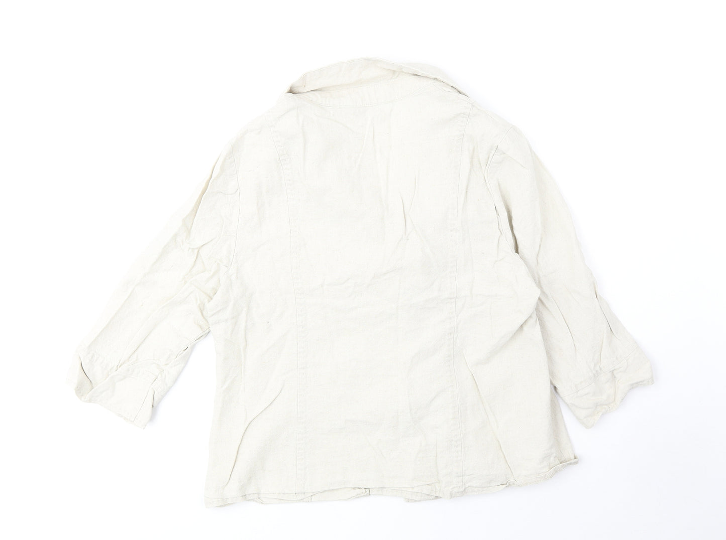 EWM Womens Beige Jacket Size 14 Button