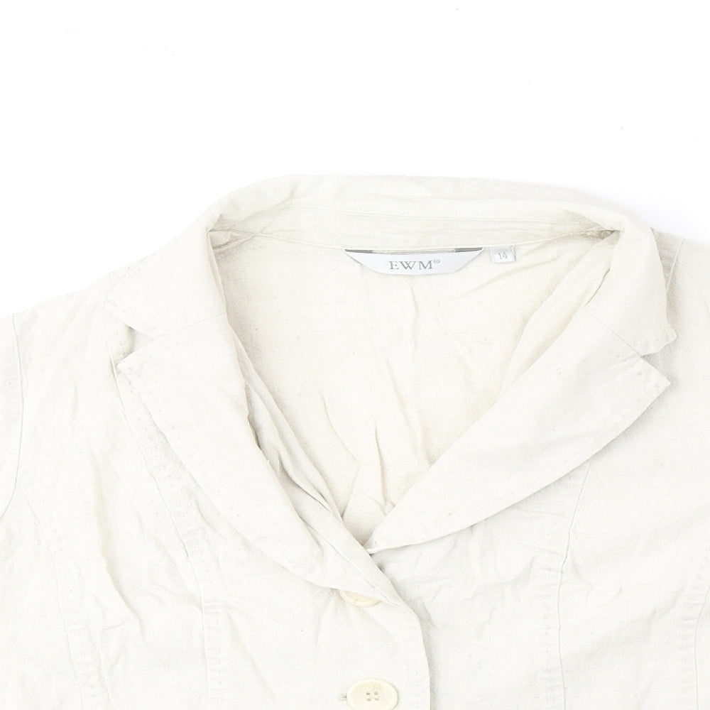 EWM Womens Beige Jacket Size 14 Button