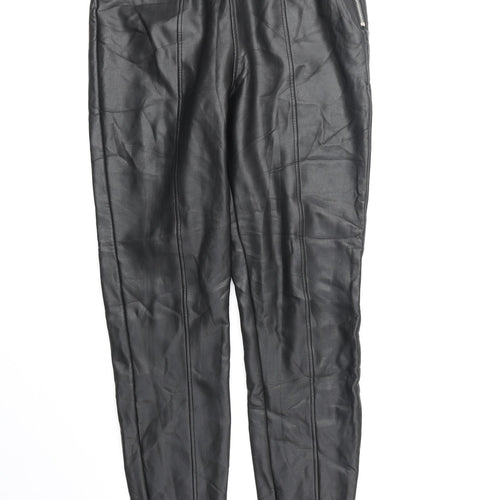 New Look Womens Black Polyester Trousers Size 12 Regular Zip