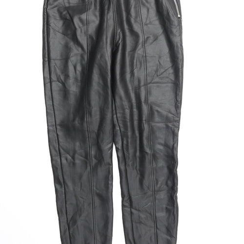 New Look Womens Black Polyester Trousers Size 12 Regular Zip