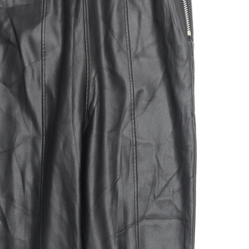 New Look Womens Black Polyester Trousers Size 12 Regular Zip