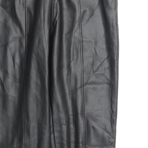 New Look Womens Black Polyester Trousers Size 12 Regular Zip