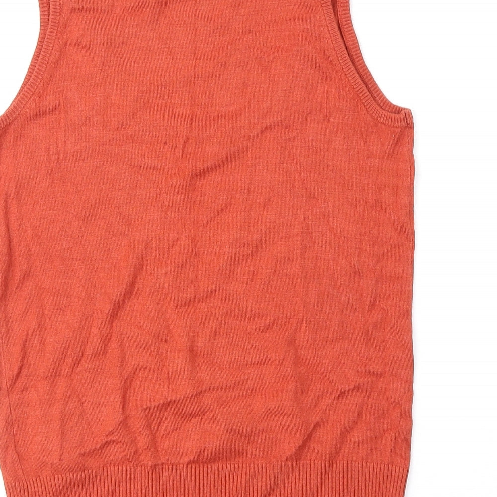 Atmosphere Womens Orange Viscose Basic Tank Size 8 Scoop Neck