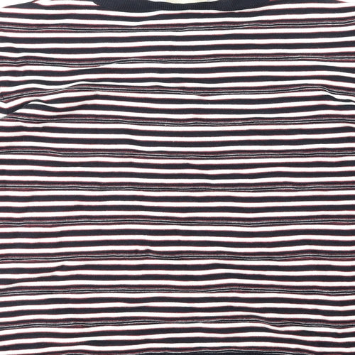 Papaya Womens Blue Round Neck Striped Cotton Pullover Jumper Size 18