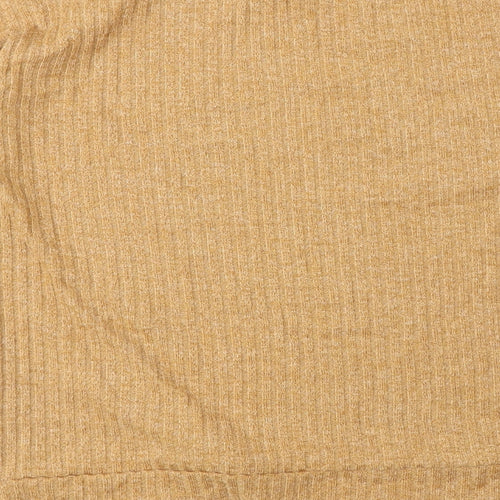 Papaya Womens Beige Round Neck Acrylic Pullover Jumper Size 10