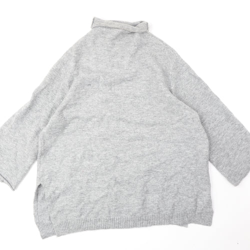 Zara Womens Grey Roll Neck Acrylic Pullover Jumper Size M