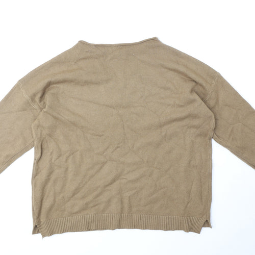 Sweet Lady Womens Brown Round Neck Polyamide Pullover Jumper Size S