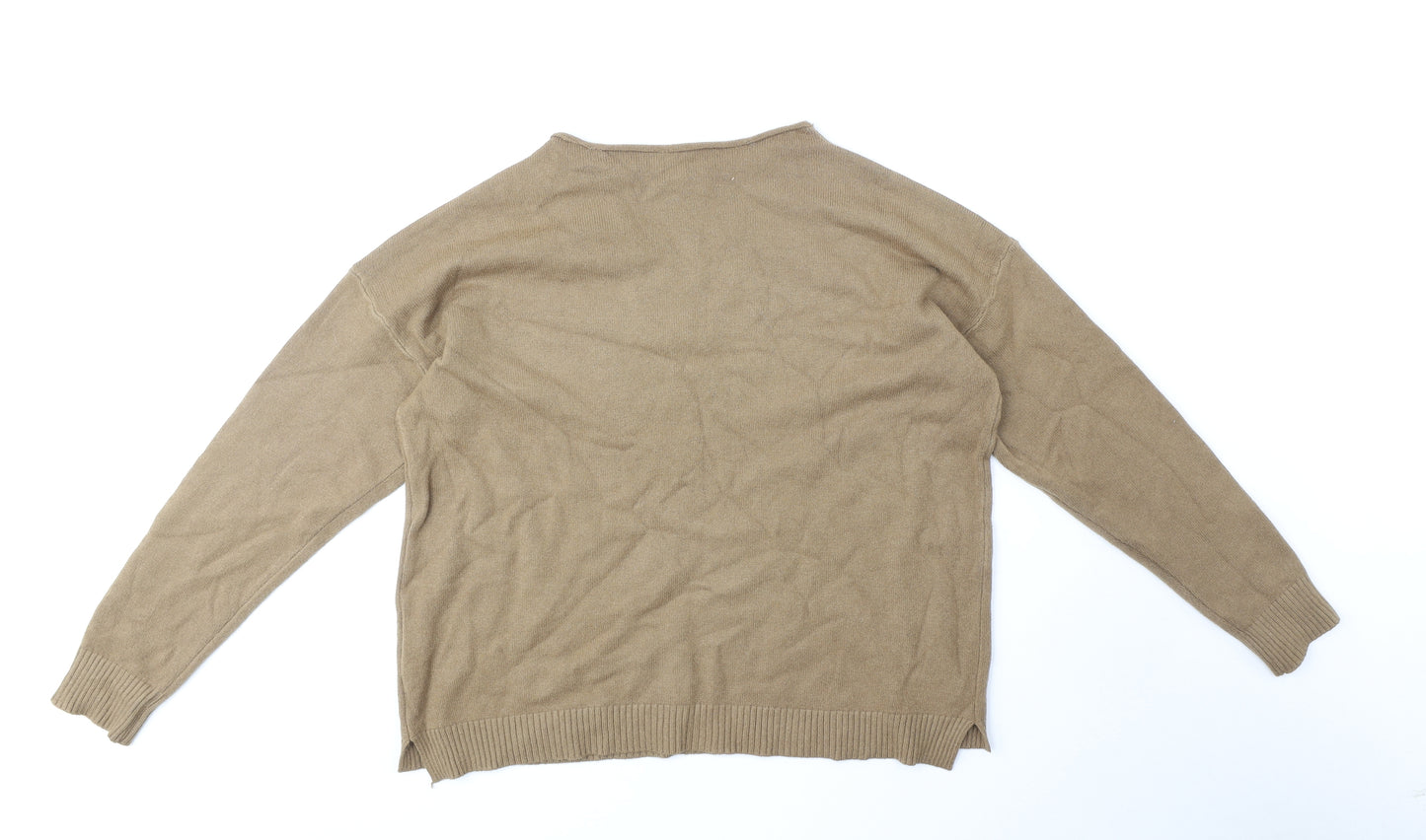 Sweet Lady Womens Brown Round Neck Polyamide Pullover Jumper Size S