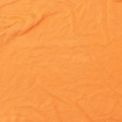 Anna Morelle Womens Orange V-Neck Acrylic Pullover Jumper Size 14