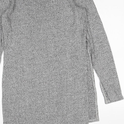 Only Womens Grey Acrylic Tunic T-Shirt Size M V-Neck