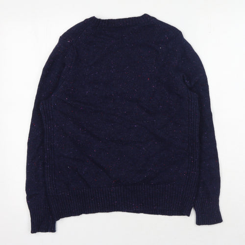 Marks and Spencer Womens Blue Round Neck Wool Pullover Jumper Size 16