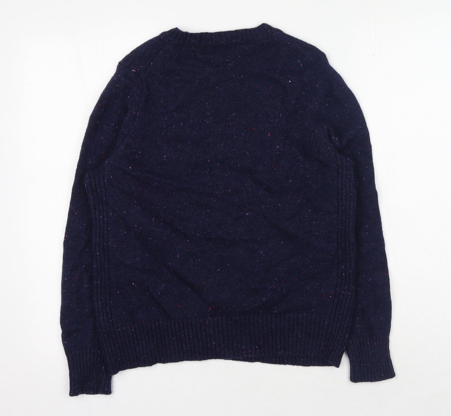 Marks and Spencer Womens Blue Round Neck Wool Pullover Jumper Size 16