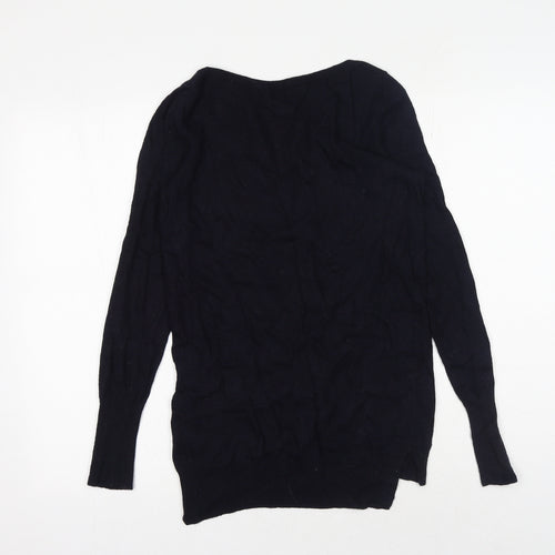 Oasis Womens Blue Round Neck Viscose Pullover Jumper Size S