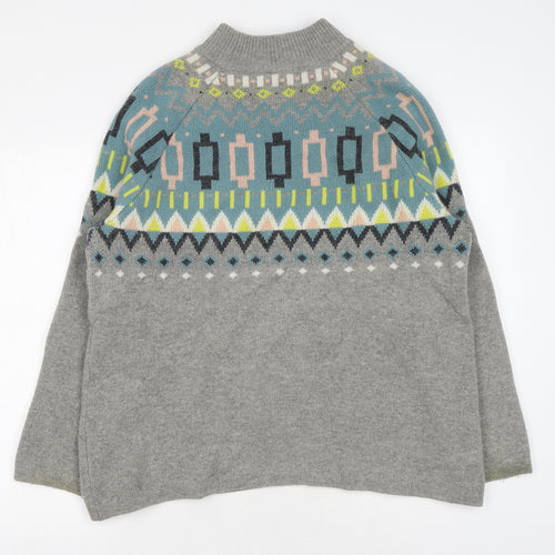 Thought Womens Grey High Neck Wool Pullover Jumper Size 14