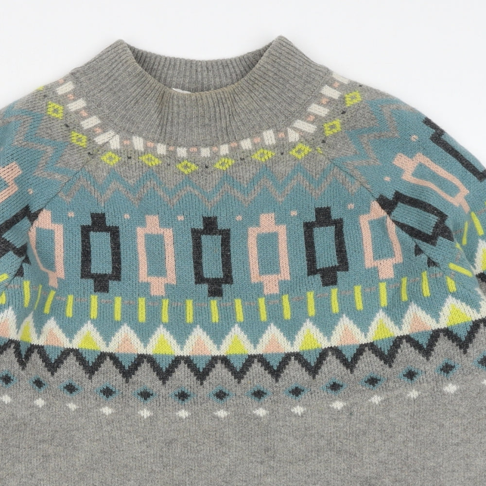 Thought Womens Grey High Neck Wool Pullover Jumper Size 14