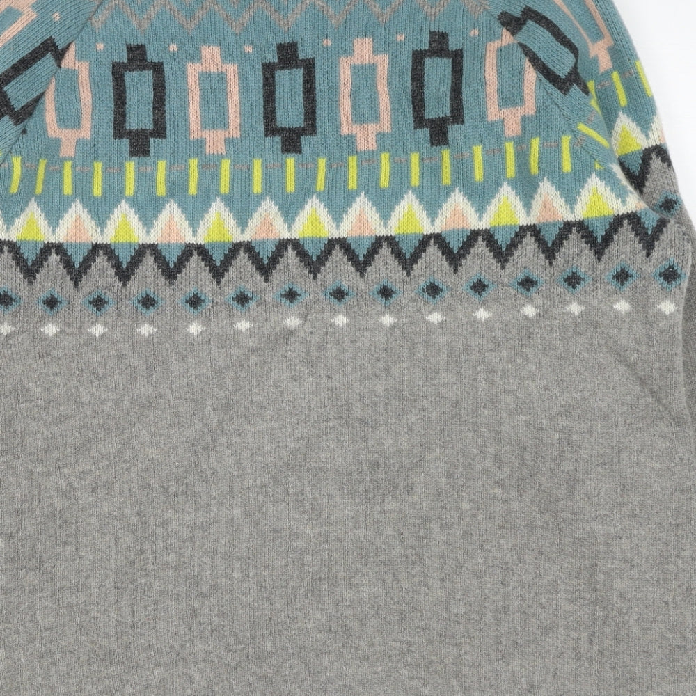 Thought Womens Grey High Neck Wool Pullover Jumper Size 14