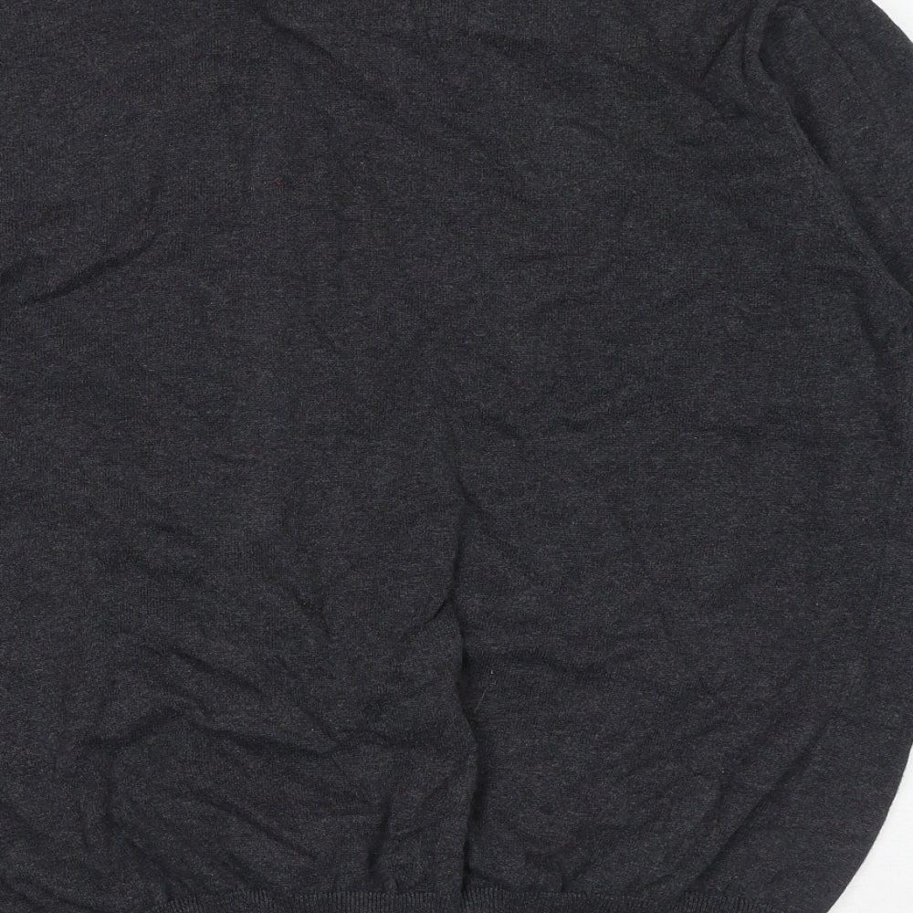 Debenhams Mens Grey V-Neck Cotton Pullover Jumper Size XL