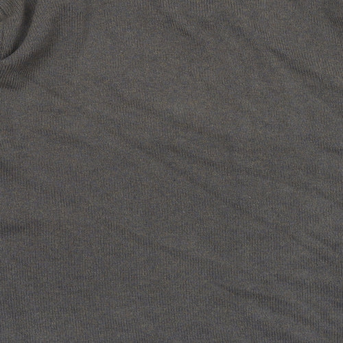 EWM Mens Grey V-Neck Cotton Pullover Jumper Size L