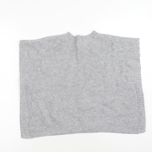 John Lewis Girls Grey Round Neck Nylon Vest Jumper Size 7-8 Years Button