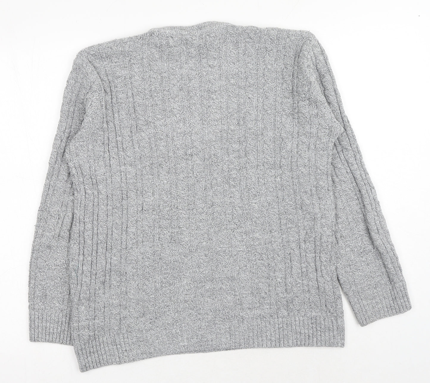 Preworn Womens Grey Round Neck Acrylic Pullover Jumper Size S