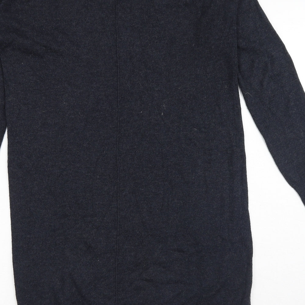 The White Company Womens Blue Wool Jumper Dress Size S Boat Neck Pullover