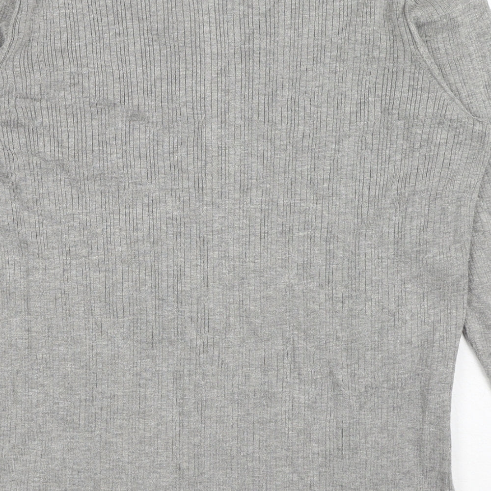 NEXT Womens Grey Round Neck Viscose Cardigan Jumper Size 16