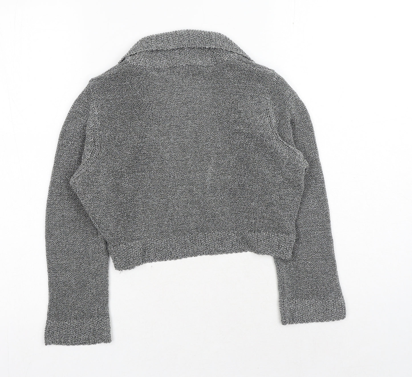 Marks and Spencer Womens Grey V-Neck Acrylic Shrug Jumper Size S