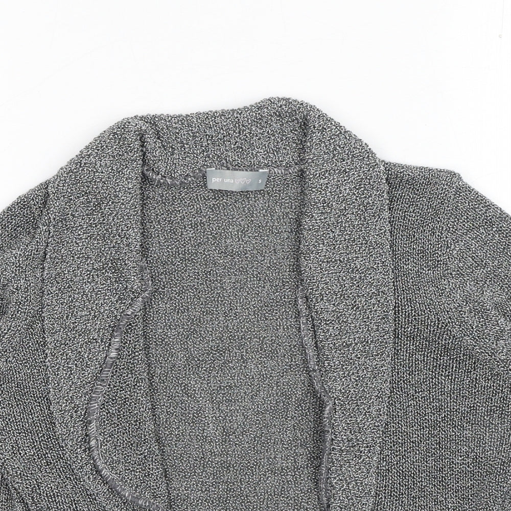Marks and Spencer Womens Grey V-Neck Acrylic Shrug Jumper Size S