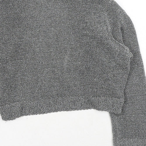 Marks and Spencer Womens Grey V-Neck Acrylic Shrug Jumper Size S