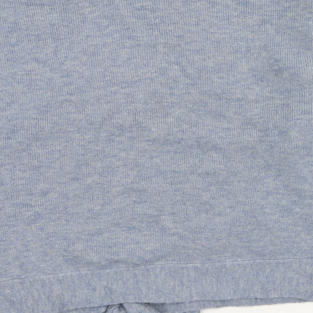 TU Womens Blue Mock Neck Acrylic Pullover Jumper Size 10 - Tie Front Detail