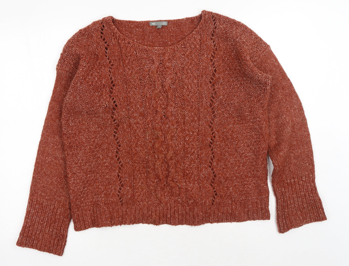 Gap Womens Brown Scoop Neck Cotton Pullover Jumper Size M