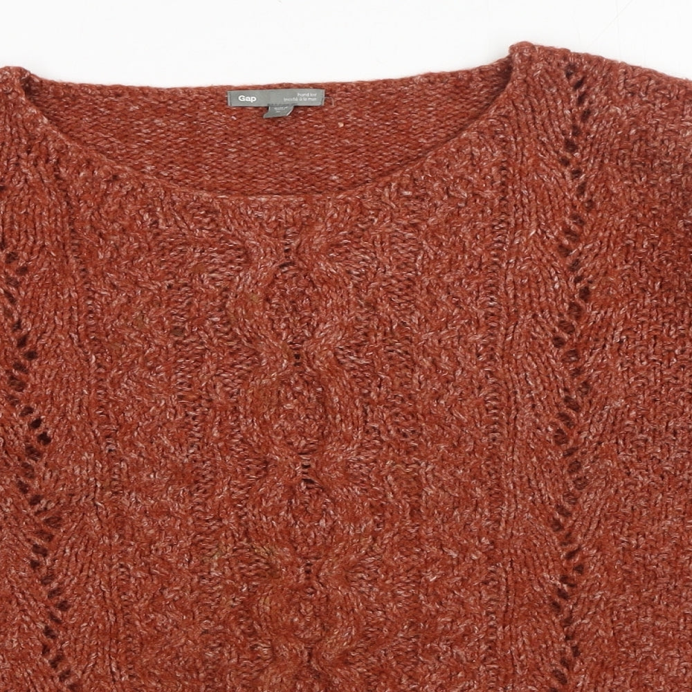 Gap Womens Brown Scoop Neck Cotton Pullover Jumper Size M